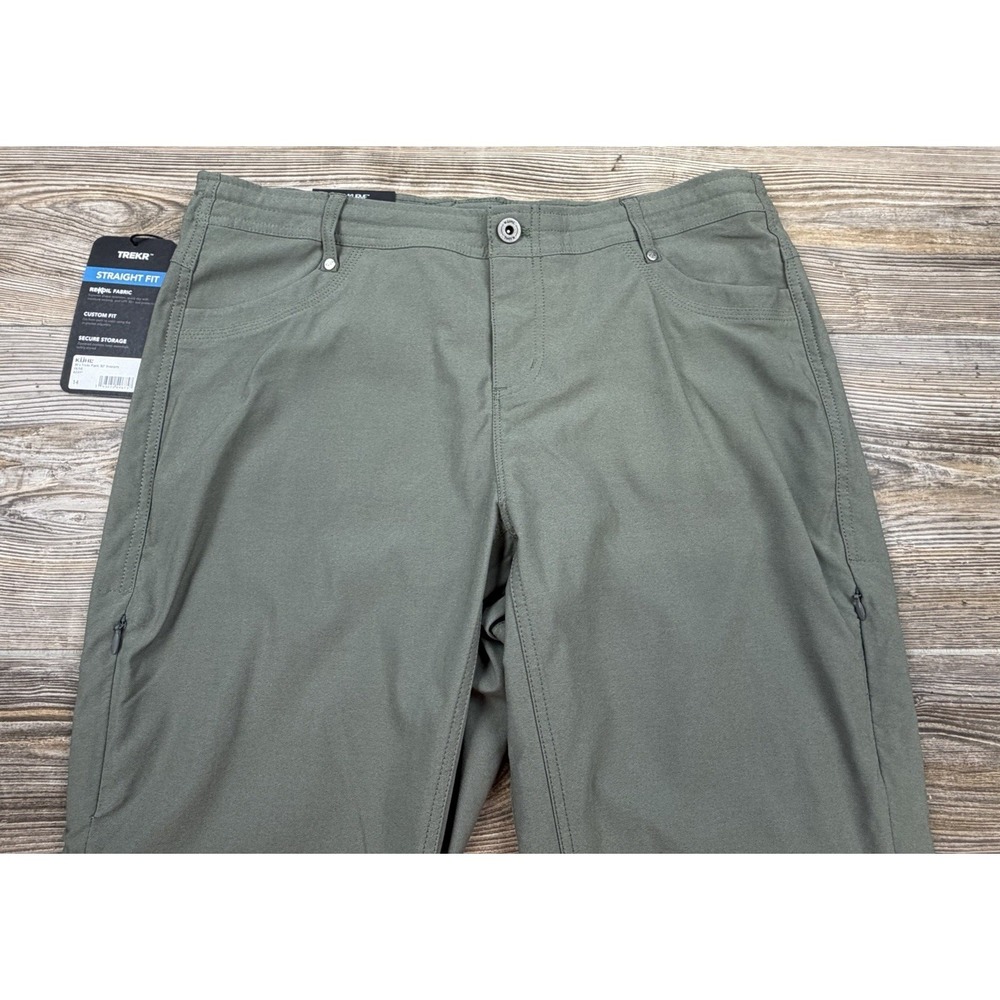 NEW  Kuhl Women's Trekr Pants‎ W/Capri Conversion Olive Green 14P Hike Gorpcore - Picture 2 of 16